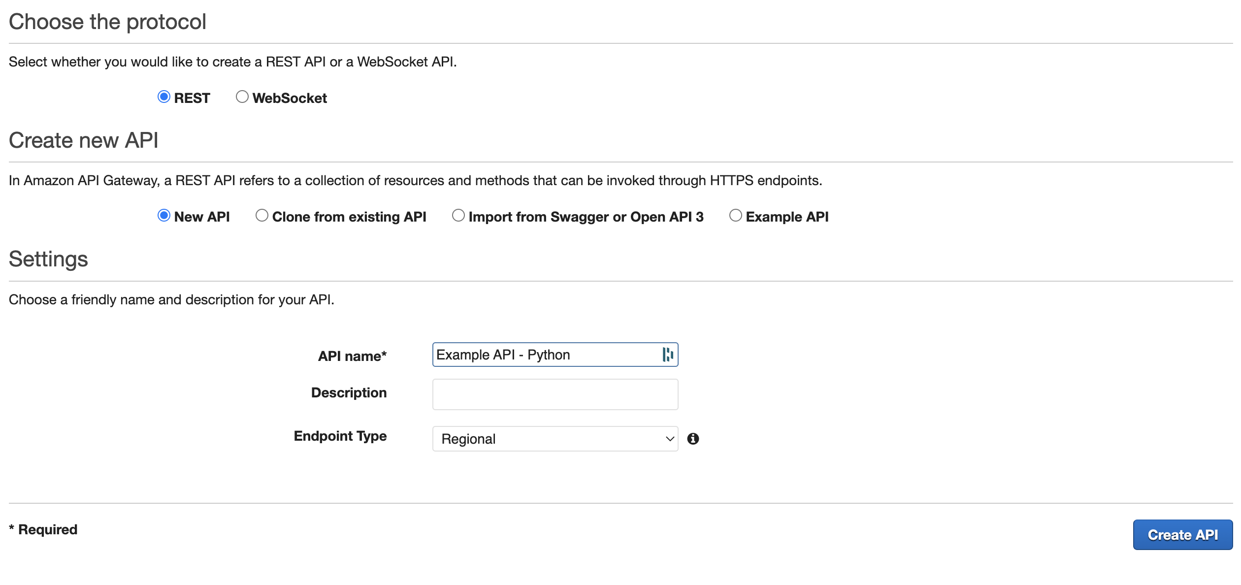 Create API