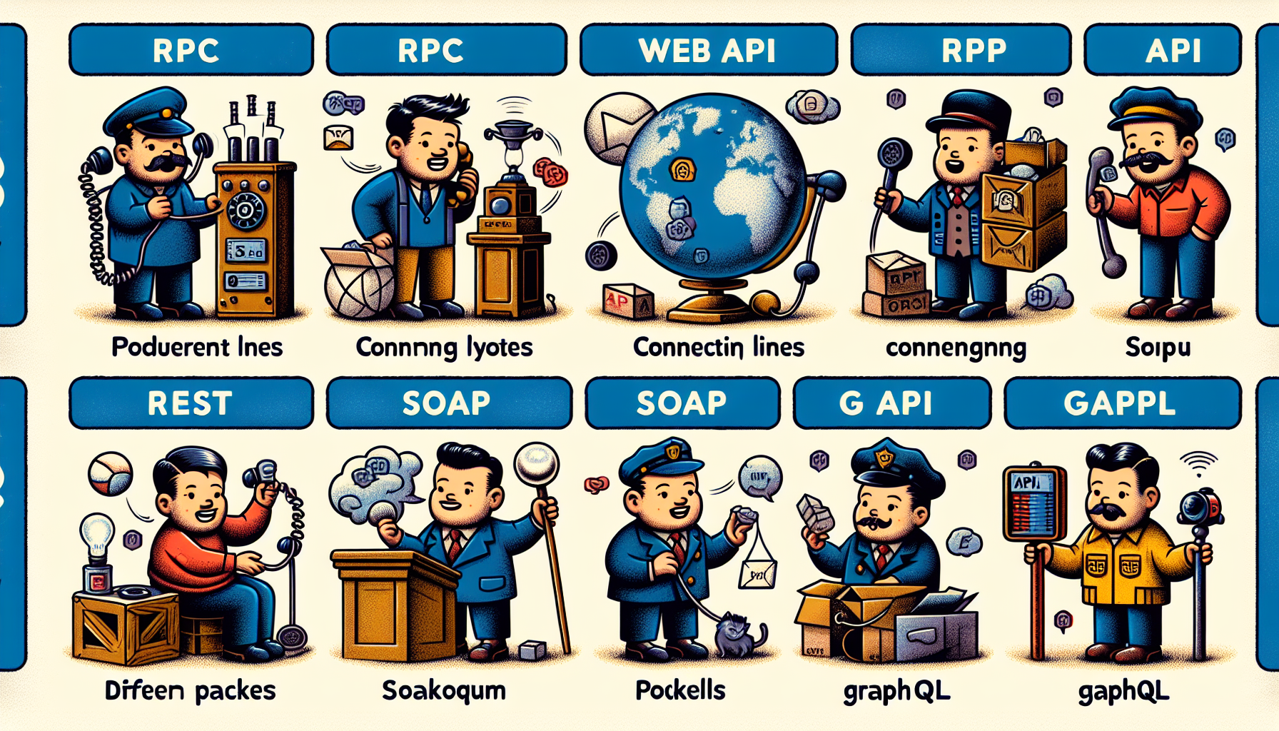 Illustration of various API types