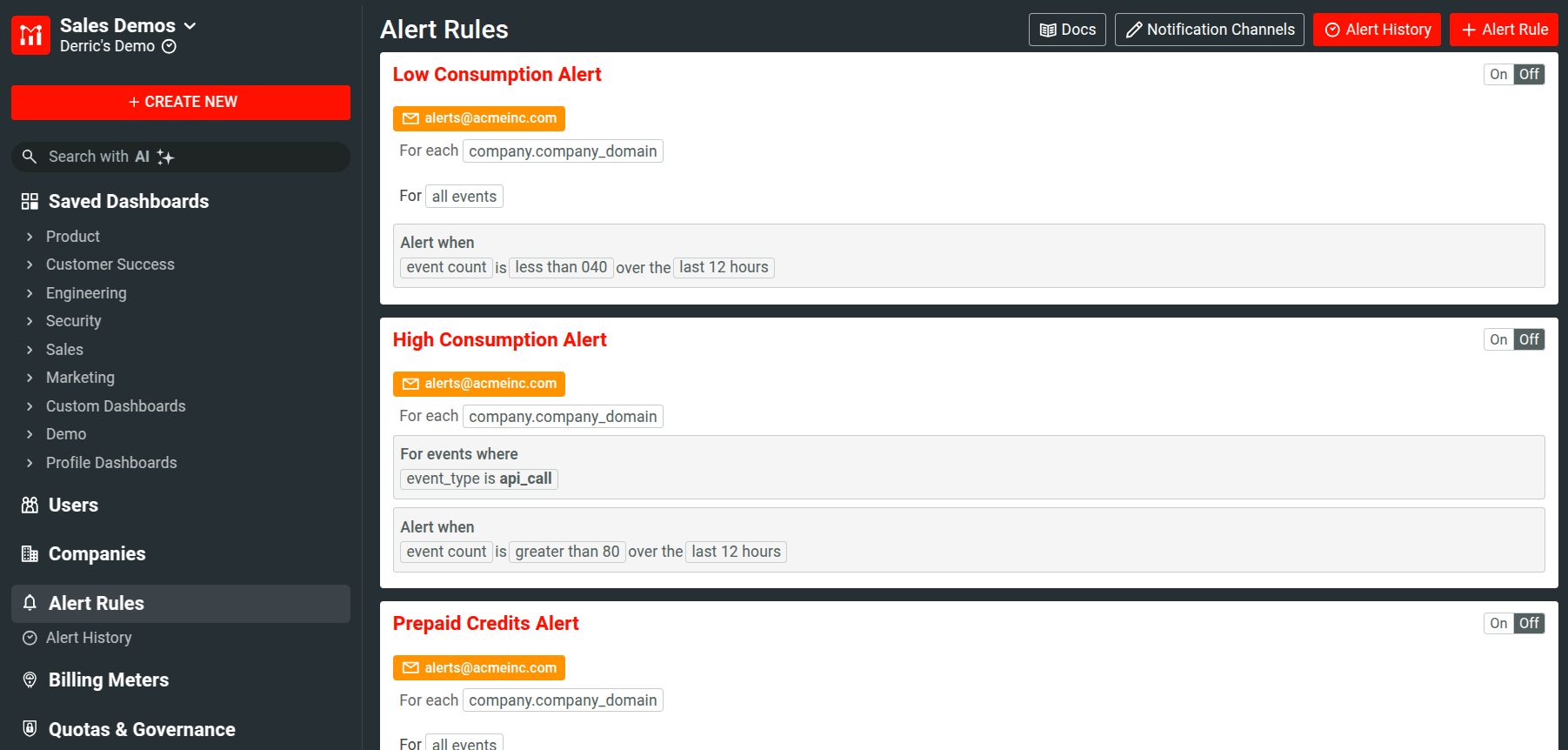 Viewing Alert Rules
