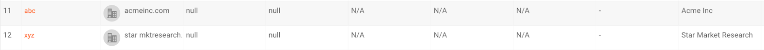 Settings screen showing company csv imported