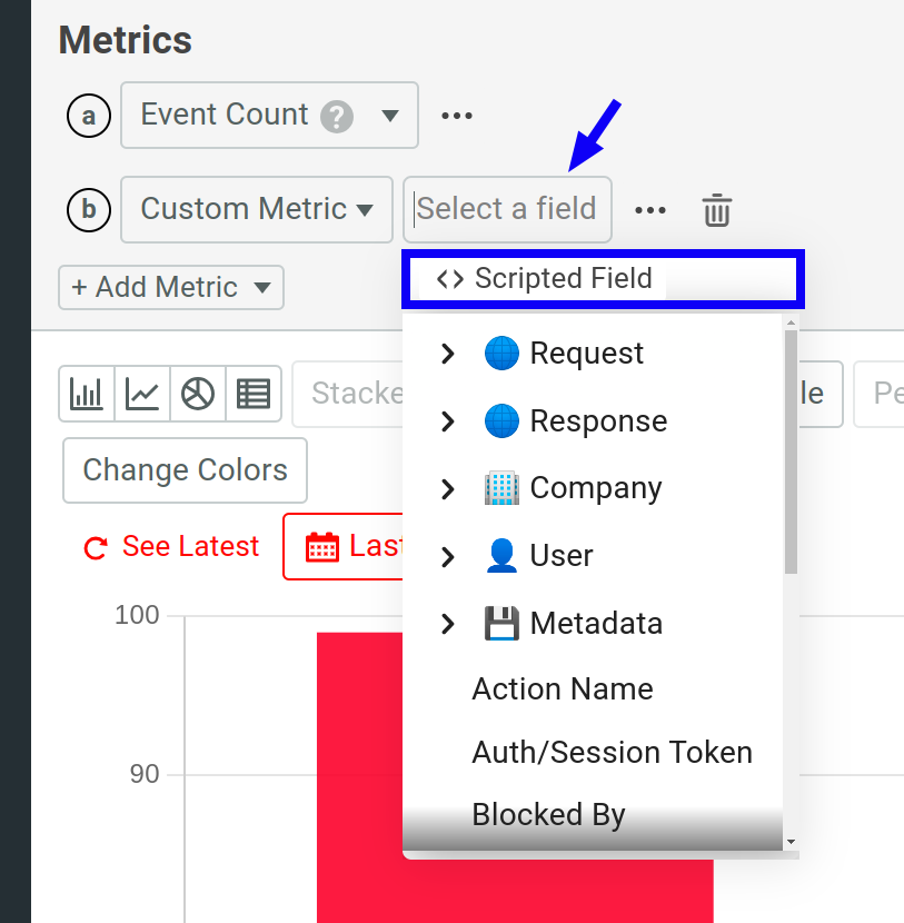 Add a scripted field in a Segmentation chart