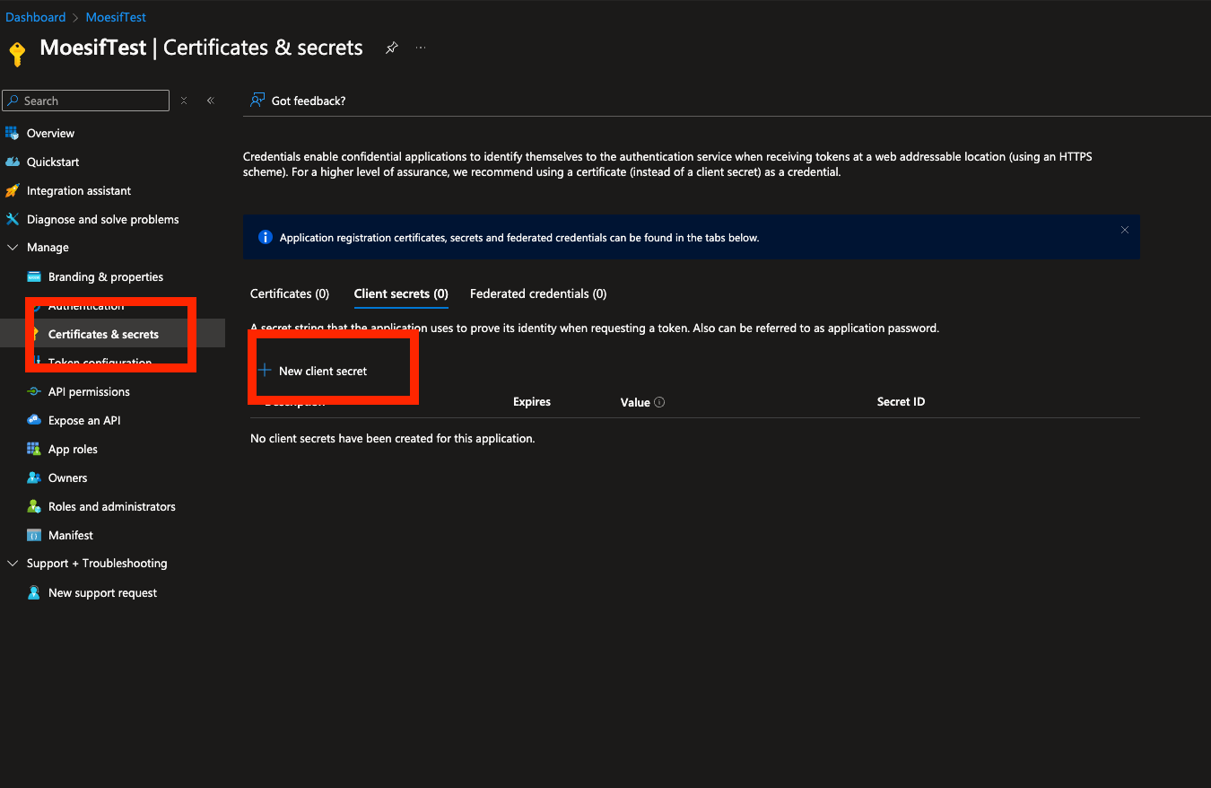 Entra Add Secret
