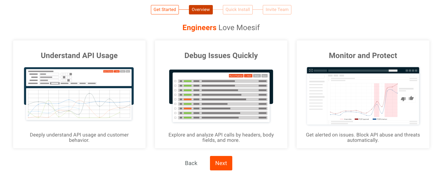 Moesif Overview Screen