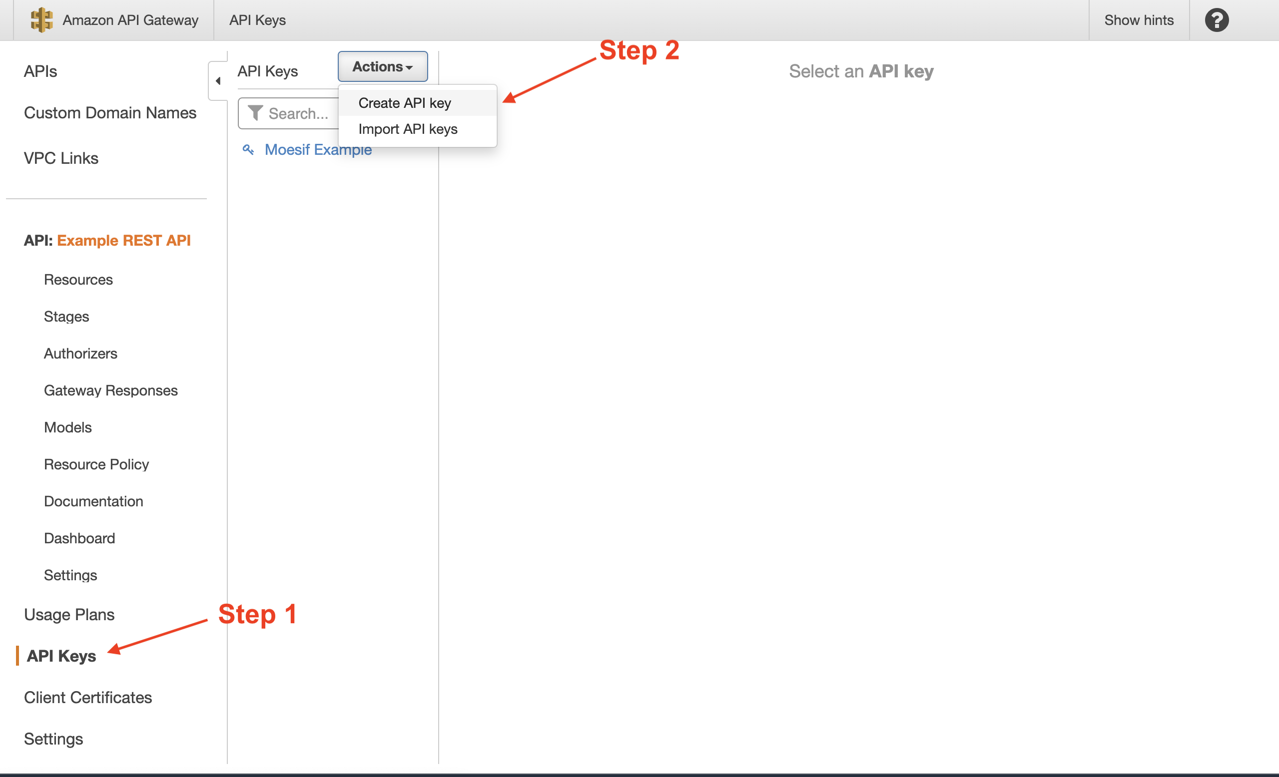 Create Keys in AWS